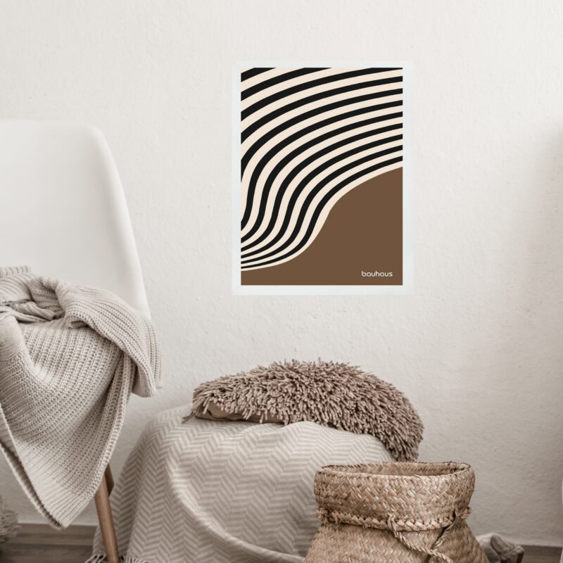Quadro Bauhaus Marrom - Curved Sinuosity