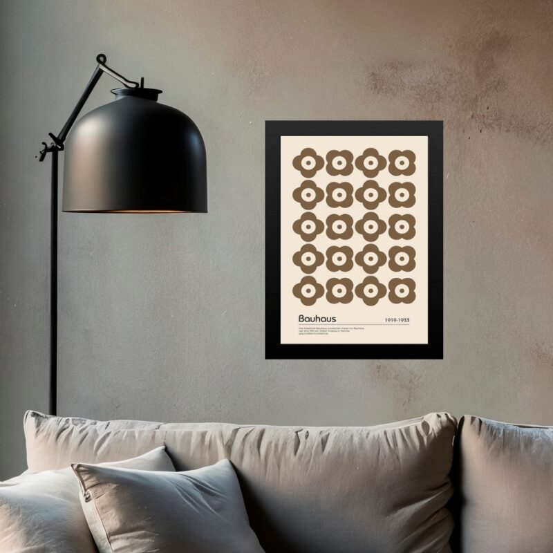 Quadro Bauhaus Marrom - Flores