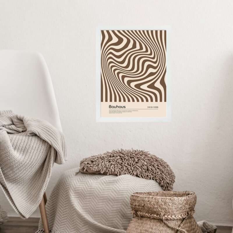 Quadro Bauhaus Marrom Graphic Vintage Poster
