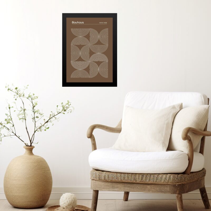 Quadro Bauhaus Marrom - Inverted Circles