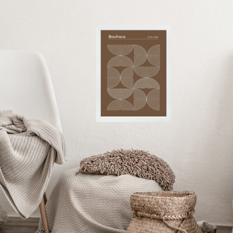 Quadro Bauhaus Marrom - Inverted Circles