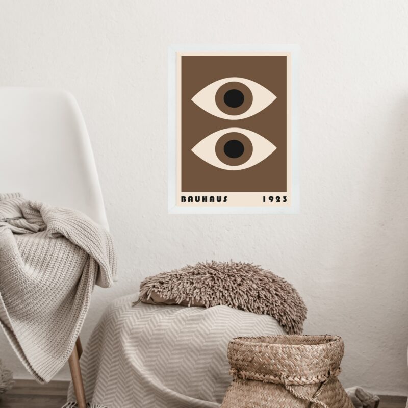 Quadro Bauhaus Marrom - Olhos