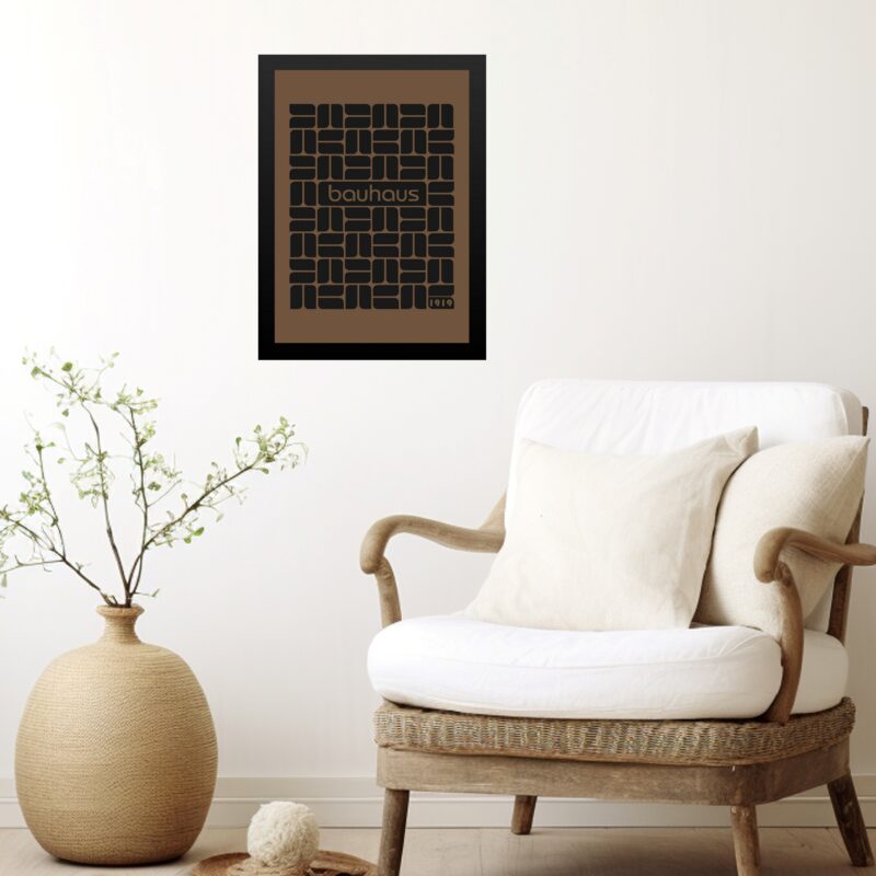 Quadro Bauhaus Marrom - Rectangles Window