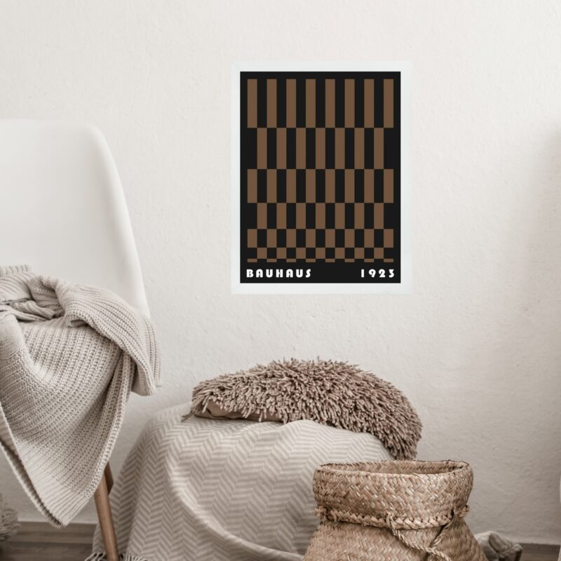 Quadro Bauhaus Marrom - Rolled Rectangles