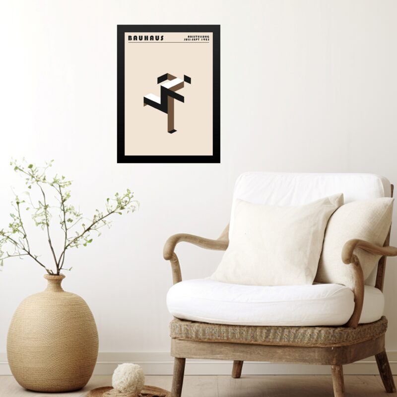 Quadro Bauhaus Marrom - Running Man