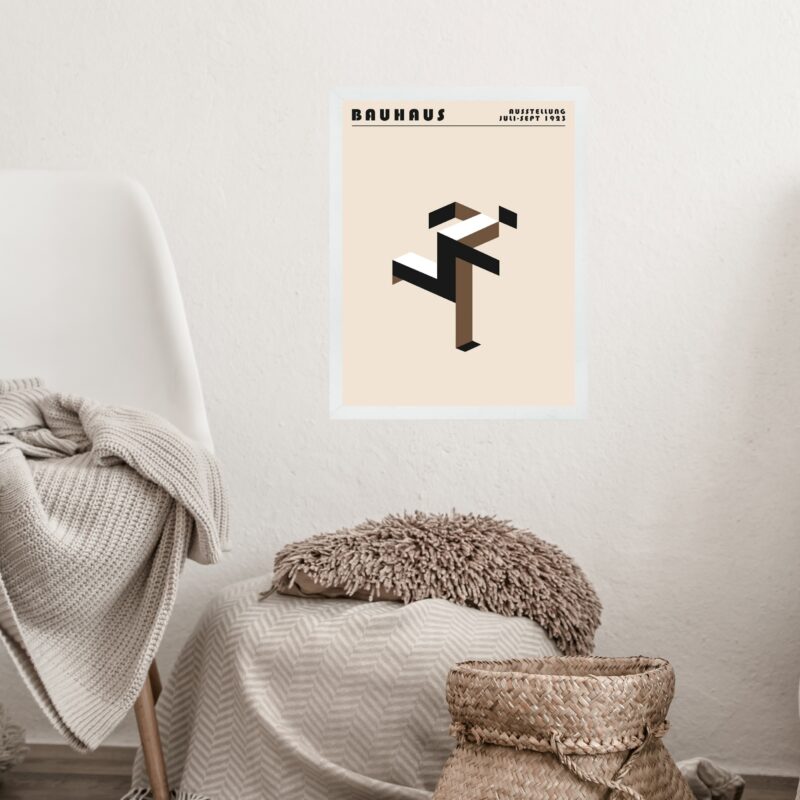 Quadro Bauhaus Marrom - Running Man