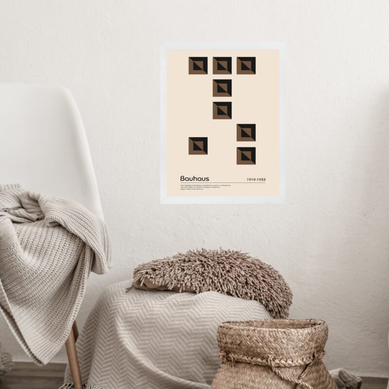Quadro Bauhaus Marrom - Scattered Bricks