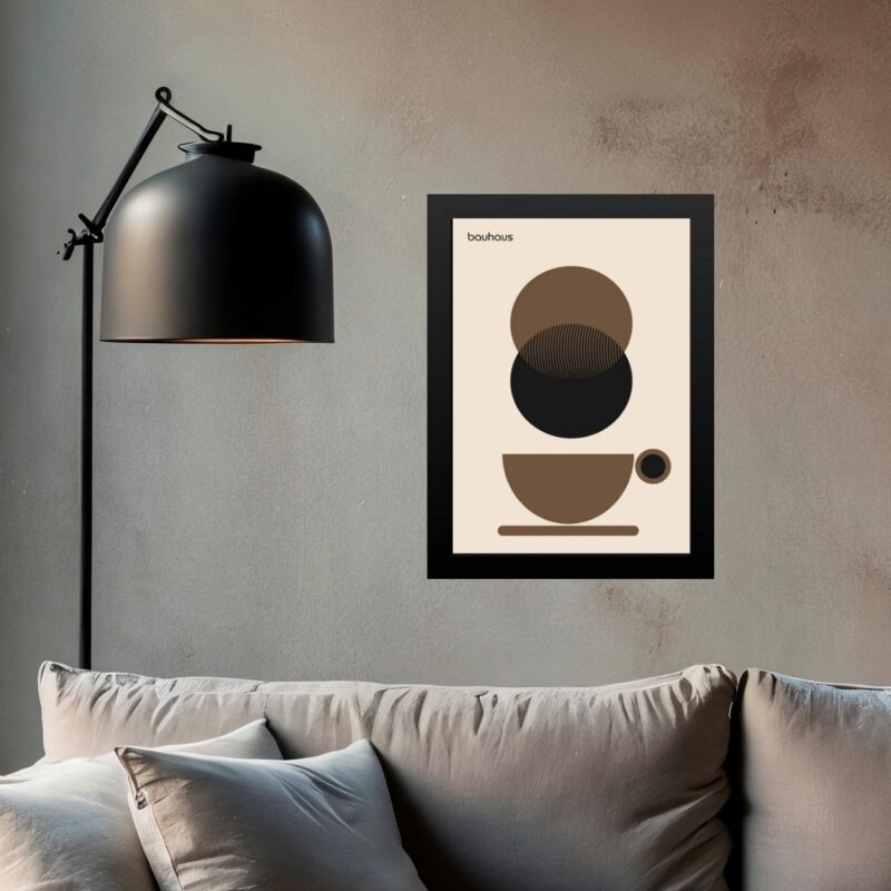 Quadro Bauhaus Marrom - Xícara De Café