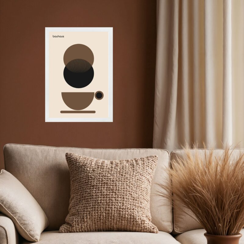Quadro Bauhaus Marrom - Xícara De Café