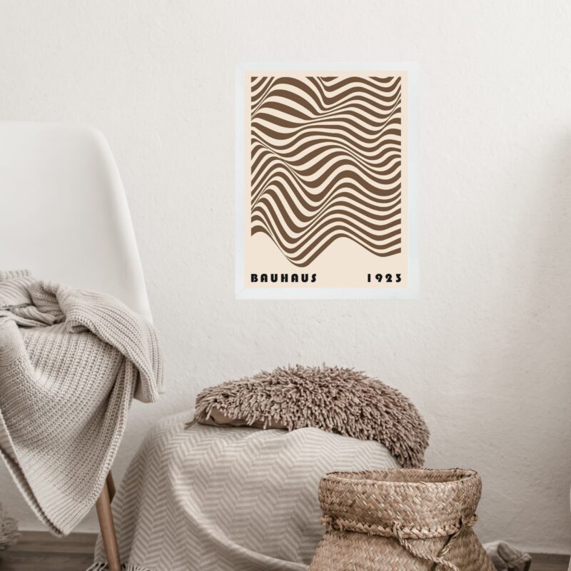 Quadro Bauhaus Marrom e Bege - Wall Wave