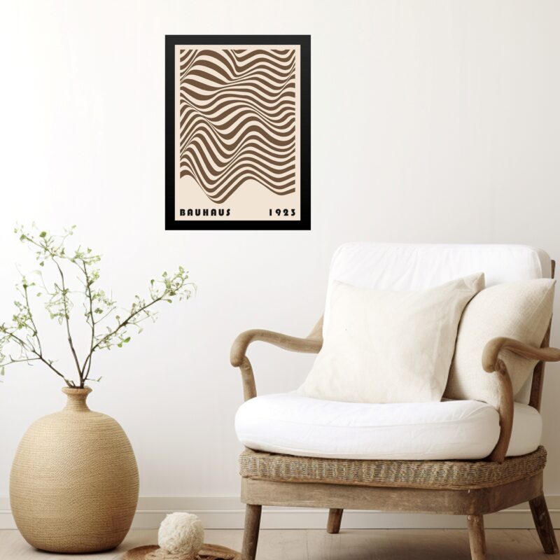 Quadro Bauhaus Marrom e Bege - Wall Wave
