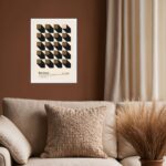 Quadro Bauhaus Marrom e Preto - Cubos