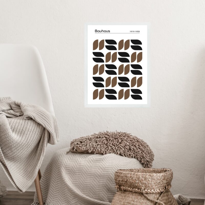 Quadro Bauhaus Marrom e Preto - Grãos