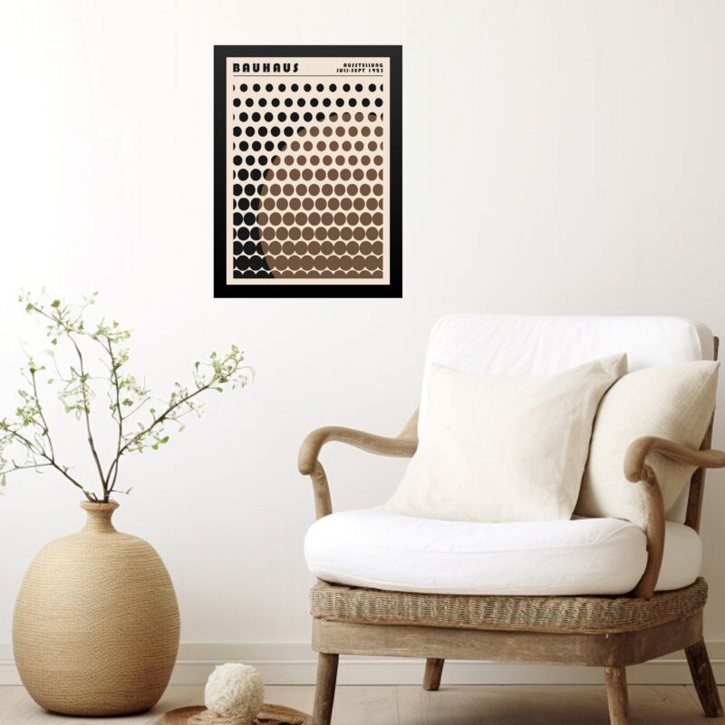 Quadro Bauhaus Marrom e Preto - Solar Mesh