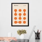 Quadro Bauhaus Orange Poster - Circles Drops