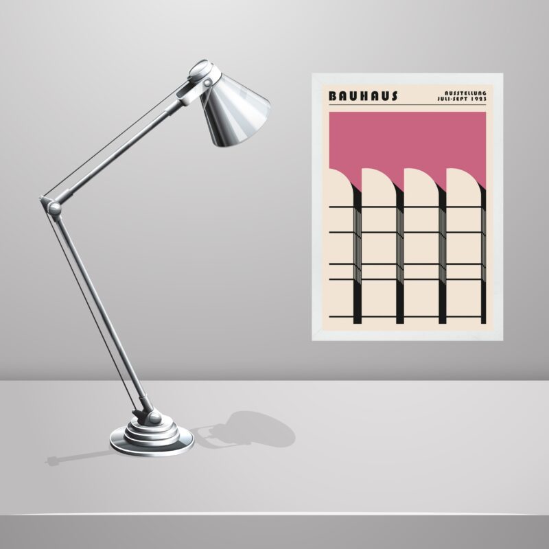 Quadro Bauhaus Pink Architectural Poster