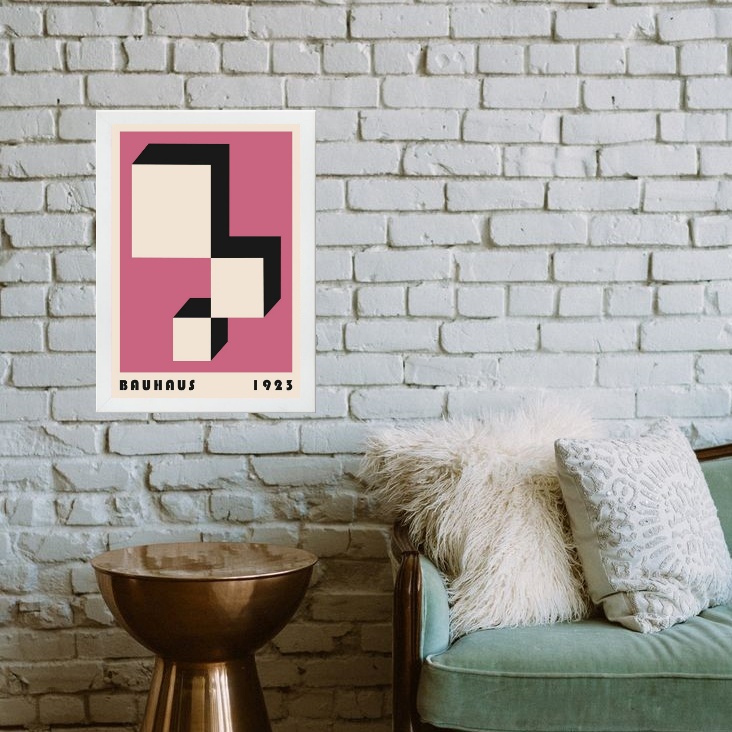 Quadro Bauhaus Pink - Descending Blocks