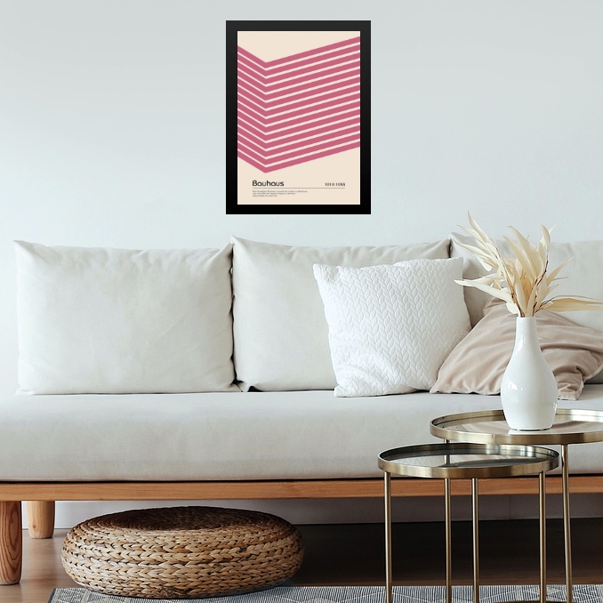 Quadro Bauhaus Pink Poster - Cube Angle