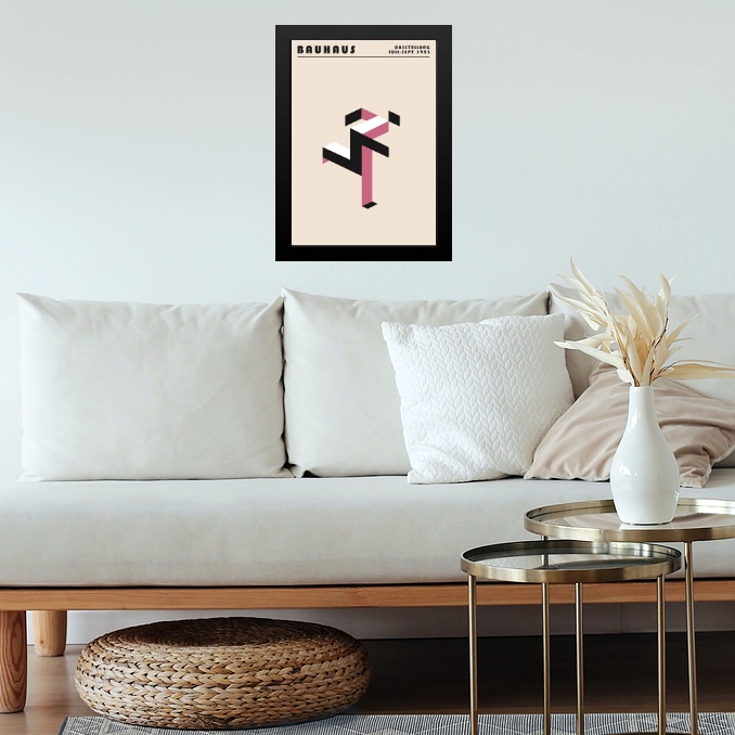 Quadro Bauhaus Pink Poster - Running Man