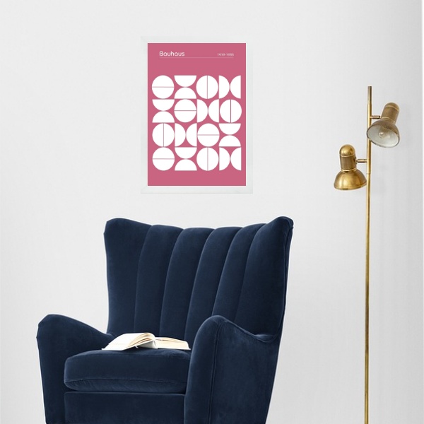 Quadro Bauhaus Pink Poster - Upset Circles