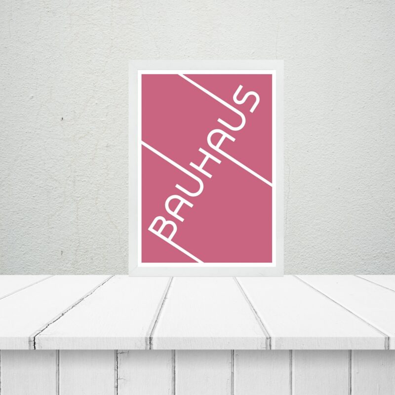Quadro Bauhaus Pink Typographic Poster