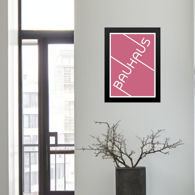 Quadro Bauhaus Pink Typographic Poster
