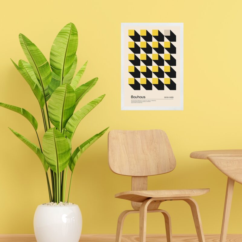 Quadro Bauhaus Preto e Amarelo -Cubic Perspective