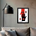Quadro Bauhaus Preto e Vermelho - Mãos e Olhos