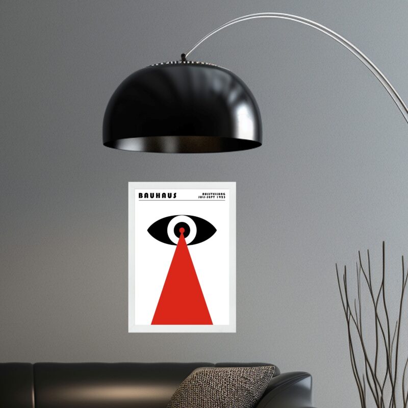 Quadro Bauhaus Preto e Vermelho - Olho Geométrico