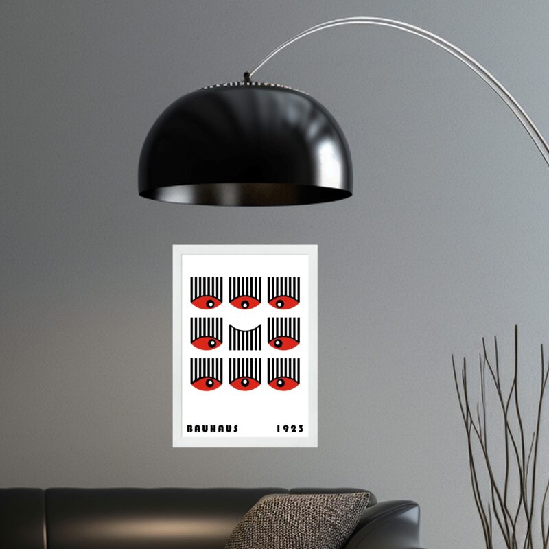 Quadro Bauhaus Preto e Vermelho - Olhos Cílios