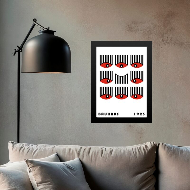 Quadro Bauhaus Preto e Vermelho - Olhos Cílios