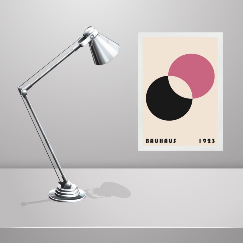 Quadro Bauhaus Rosa- Eclipsed Circles