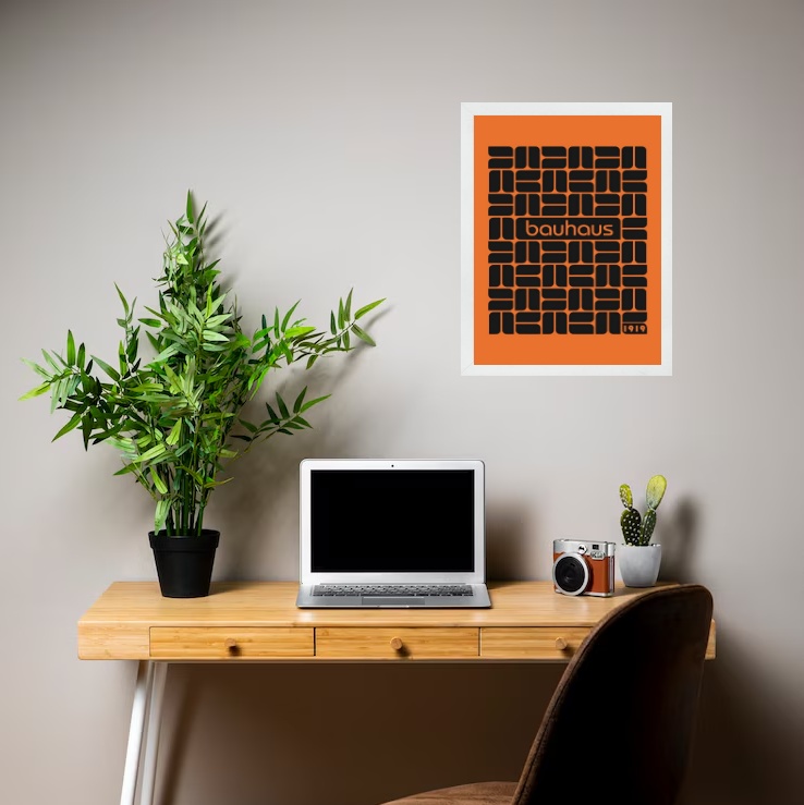 Quadro Bauhaus orange poster - Rectangles