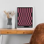 Quadro Bauhaus pink Black- Rolled Rectangles