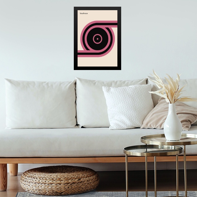 Quadro Bauhaus pink poster - Roll Disc