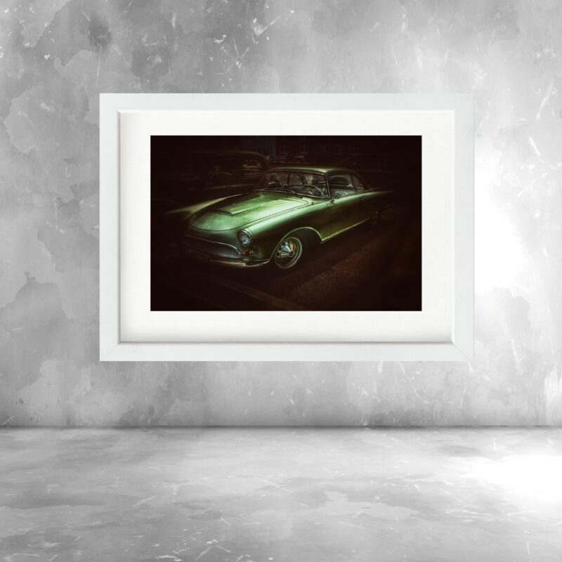 Quadro Carro Antigo Clássico Verde - 60x48 Cm