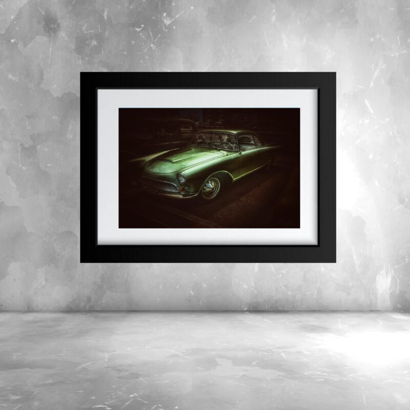 Quadro Carro Antigo Clássico Verde - 60x48 Cm