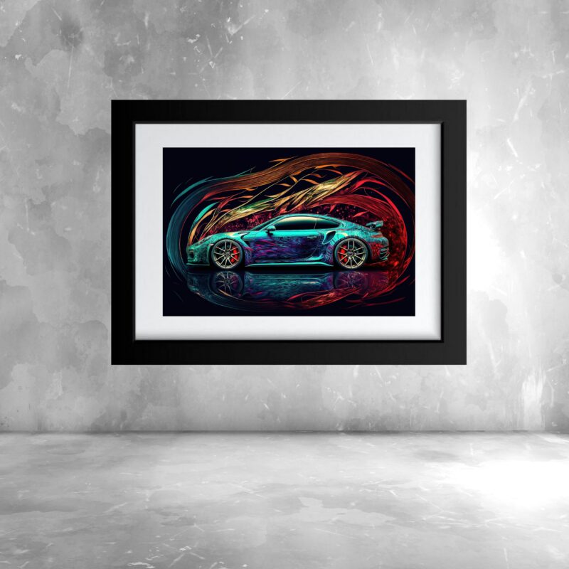 Quadro Carro Esportivo Colorido Horizontal - 60x48 Cm
