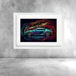 Quadro Carro Esportivo Colorido Horizontal - 60x48 Cm