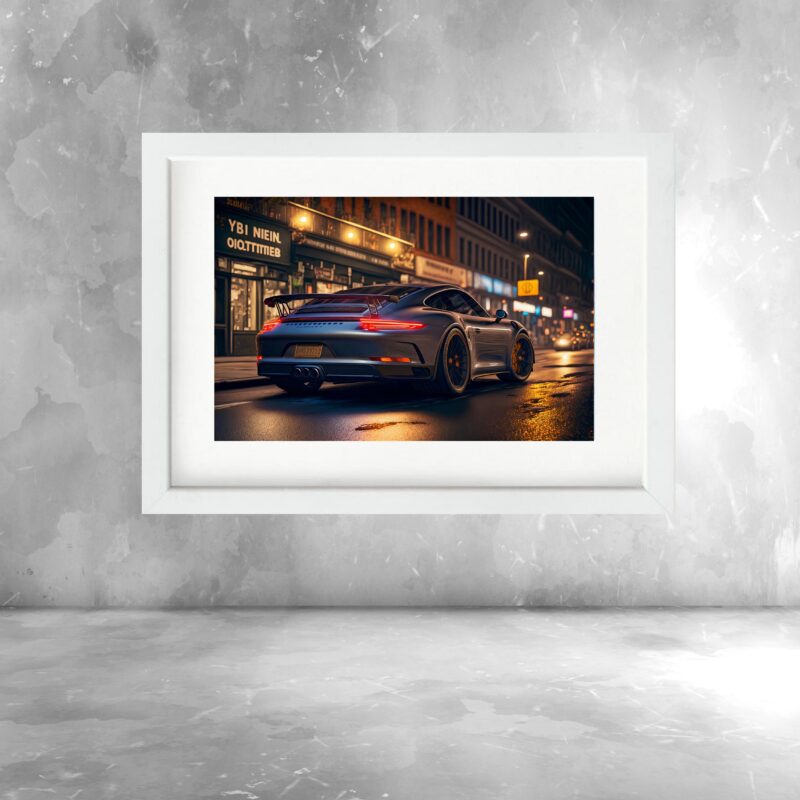 Quadro Carro Moderno Preto Esportivo - 60x48 Cm