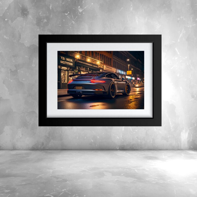 Quadro Carro Moderno Preto Esportivo - 60x48 Cm