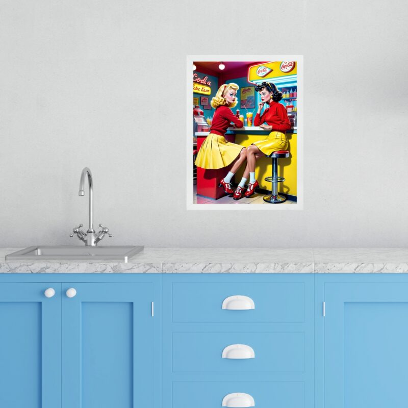 Quadro Cozinha Retrô Pin Ups Lanchonete