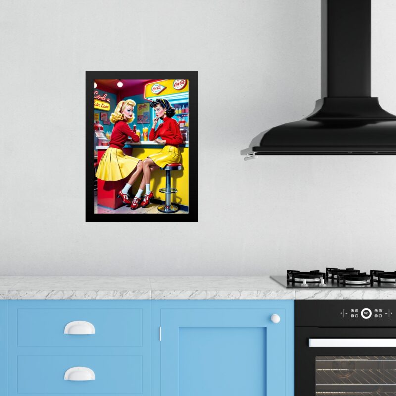 Quadro Cozinha Retrô Pin Ups Lanchonete
