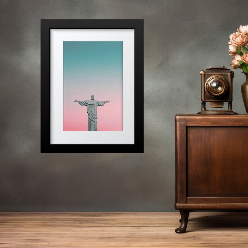 Quadro Cristo Redentor Candy Colors - 60 x 48 Cm
