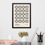 Quadro Decorativo Bauhaus Cinza Floral