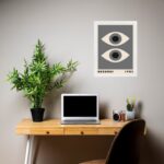 Quadro Decorativo Bauhaus Olhos Cinza
