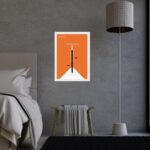 Quadro Decorativo Bicicleta Bauhaus Laranja