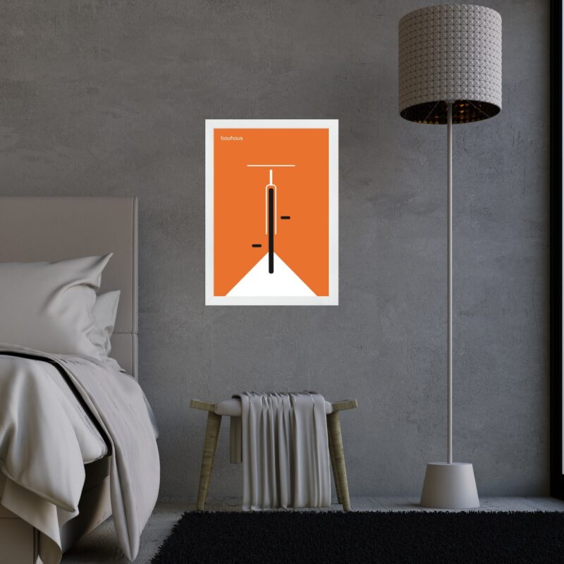 Quadro Decorativo Bicicleta Bauhaus Laranja