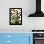 Quadro Decorativo Cozinha Menina Com Pimentões
