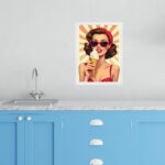 Quadro Decorativo Cozinha Pin Up Com Sorvete